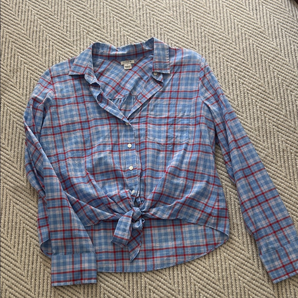 J. Crew Blue and Red Plaid Shirt